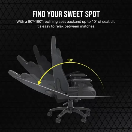 Corsair TC100 RELAXED Fabric Gaming Chair Grey iobd