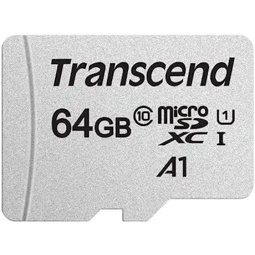 Transcend 64GB MicroSDXC/SDHC 300S Class 10 Memory Card (TS64GUSD300S)-IOSBD