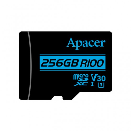 Apacer 256GB MicroSDXC UHS-I U3 V30 R100 A1 Class-10 Memory Card with Adapter-IOSBD