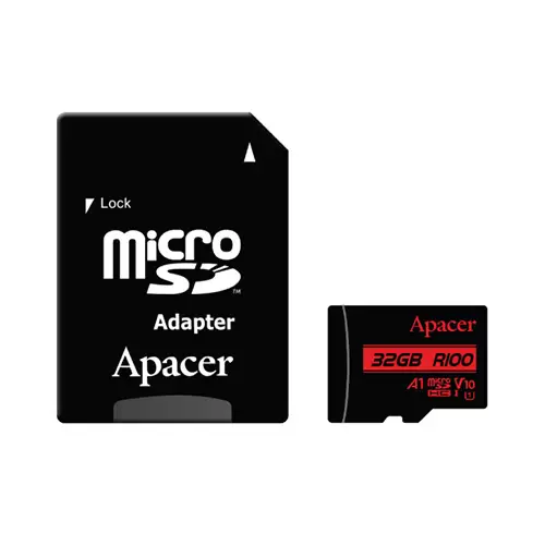 Apacer R100 MicroSDXC UHS-I U3 V30 A1 32GB Class-10 Memory Card with Adapter
