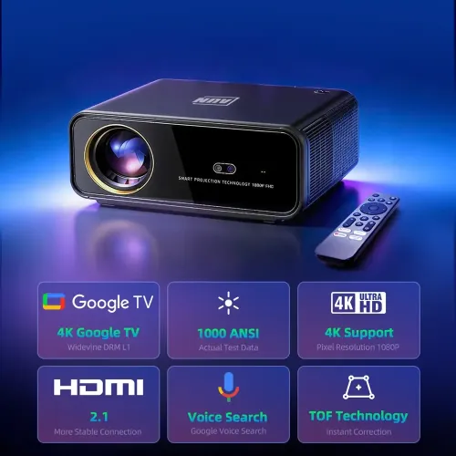 AUN Projector U001 Pro 1000 ANSI Lumens 4K Android