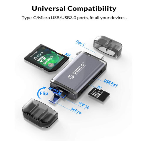 ORICO 3CR61 USB 3.0 6 IN 1 BLACK CARD READER-iosbd
