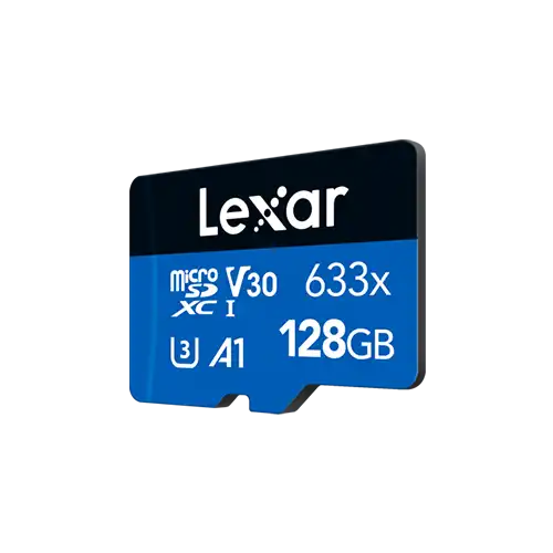 Lexar High-Performance 633x 128GB MicroSDXC UHS-I Memory Card with Adapter-IOSBD