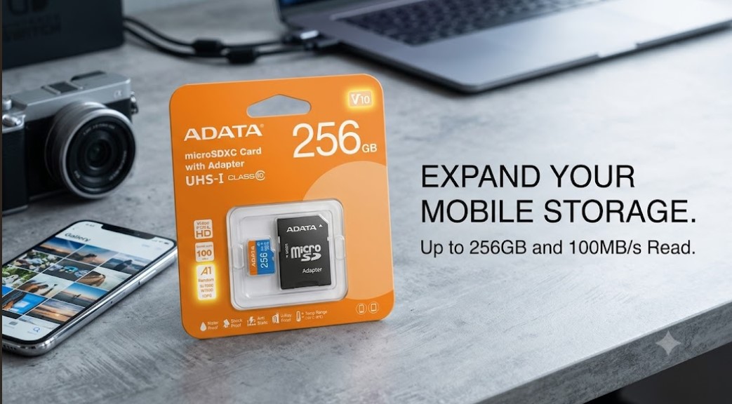ADATA 256GB microSDXC UHS-I Memory Card with Adapter in iosbd
