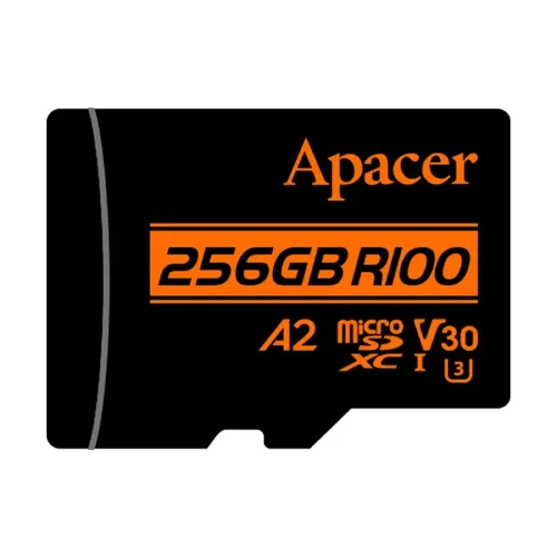 Apacer R100 SDXC/SDHC UHS-I U3 V30 256GB A2 Class 10 Memory Card with Adapter-IOSBD