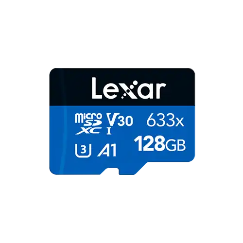 Lexar High-Performance 633x 128GB MicroSDXC UHS-I Memory Card with Adapter-IOSBD