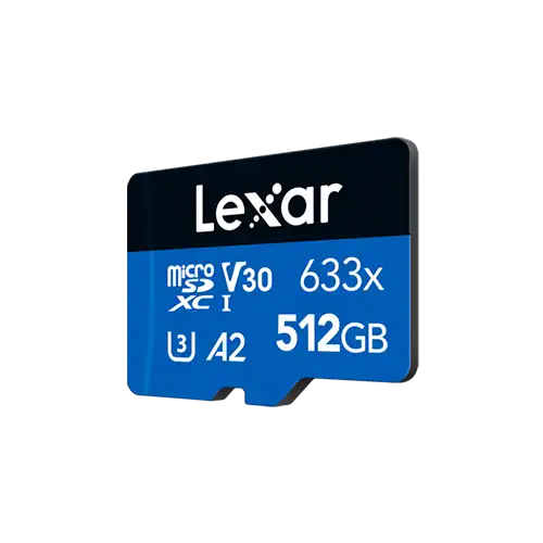 Lexar High-Performance 633x 512GB MicroSDXC UHS-I Memory Card with Adapter