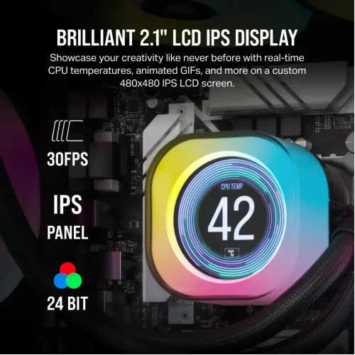 Corsair iCUE Link H100i LCD RGB 240mm AIO Liquid CPU Cooler With Display & iCUE LINK System Hub