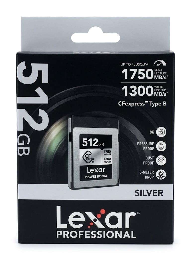 Lexar 512gb Professional Silver CFexpress 4.0 Type B Memory Card(1750x1300 MBPS)-IOSBD