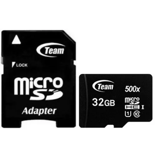 TEAM 32GB MicroSDHC/SDXC UHS-I U1 C10 Memory Card with Adapter-IOSBD