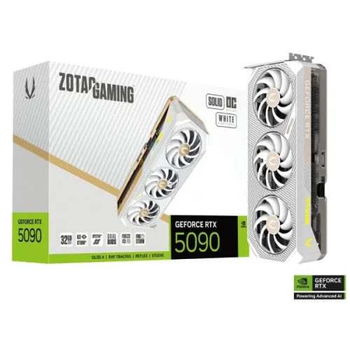 ZOTAC GAMING GeForce RTX 5090 SOLID OC White Edition 32GB GDDR7 Graphics Card iosbd