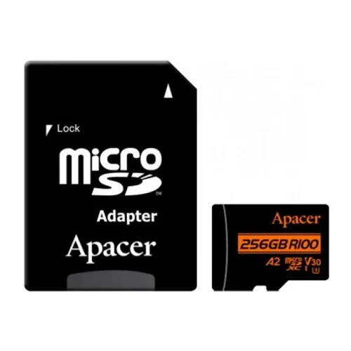 Apacer R100 SDXC/SDHC UHS-I U3 V30 256GB A2 Class 10 Memory Card with Adapter-IOSBD