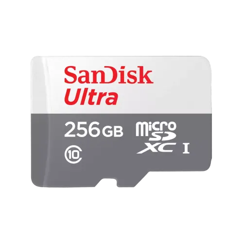 SanDisk Ultra 256GB Class-10 100mbps Micro SDXC UHS-I Memory Card (SDSQUNR-256G-GN3MN)-IOSBD