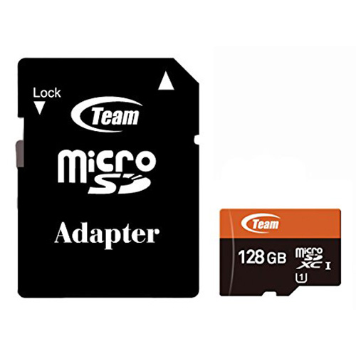 TEAM 128GB MicroSDHC/SDXC UHS-I U1 C10 Memory Card with Adapter-IOSBD