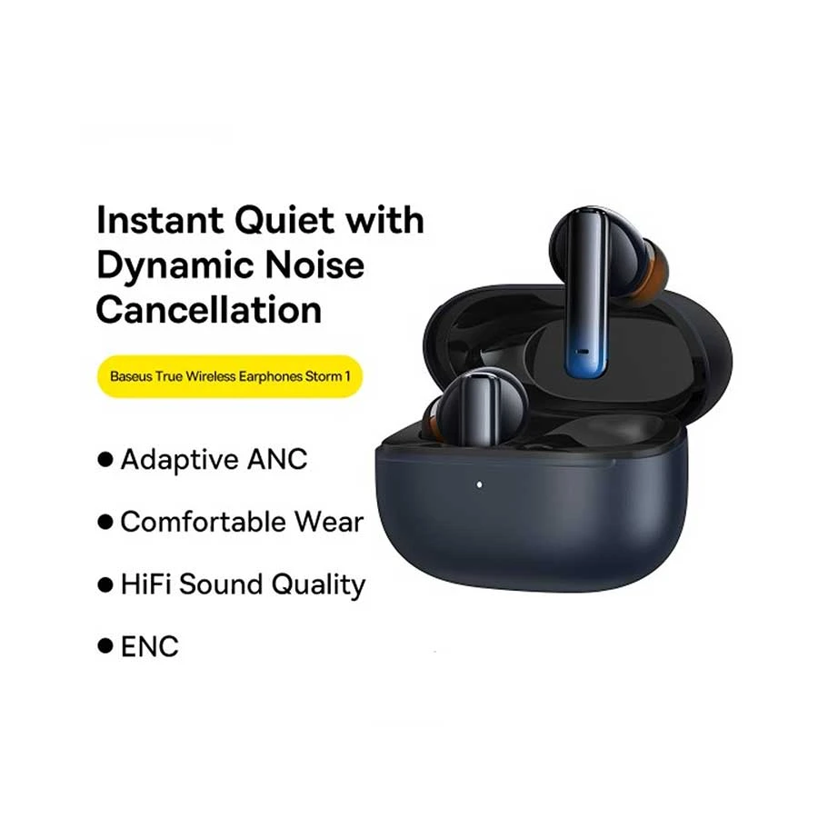Baseus Storm 1 ANC Black TWS Bluetooth Earbuds #NGTW140201-IOSBD