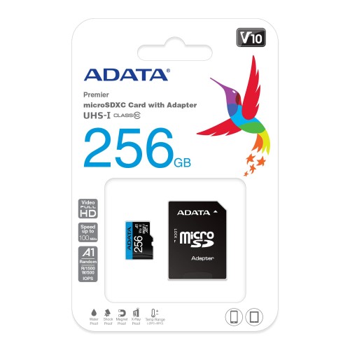 Adata Premier 256GB MicroSDXC UHS-I Memory Card=IOSBD