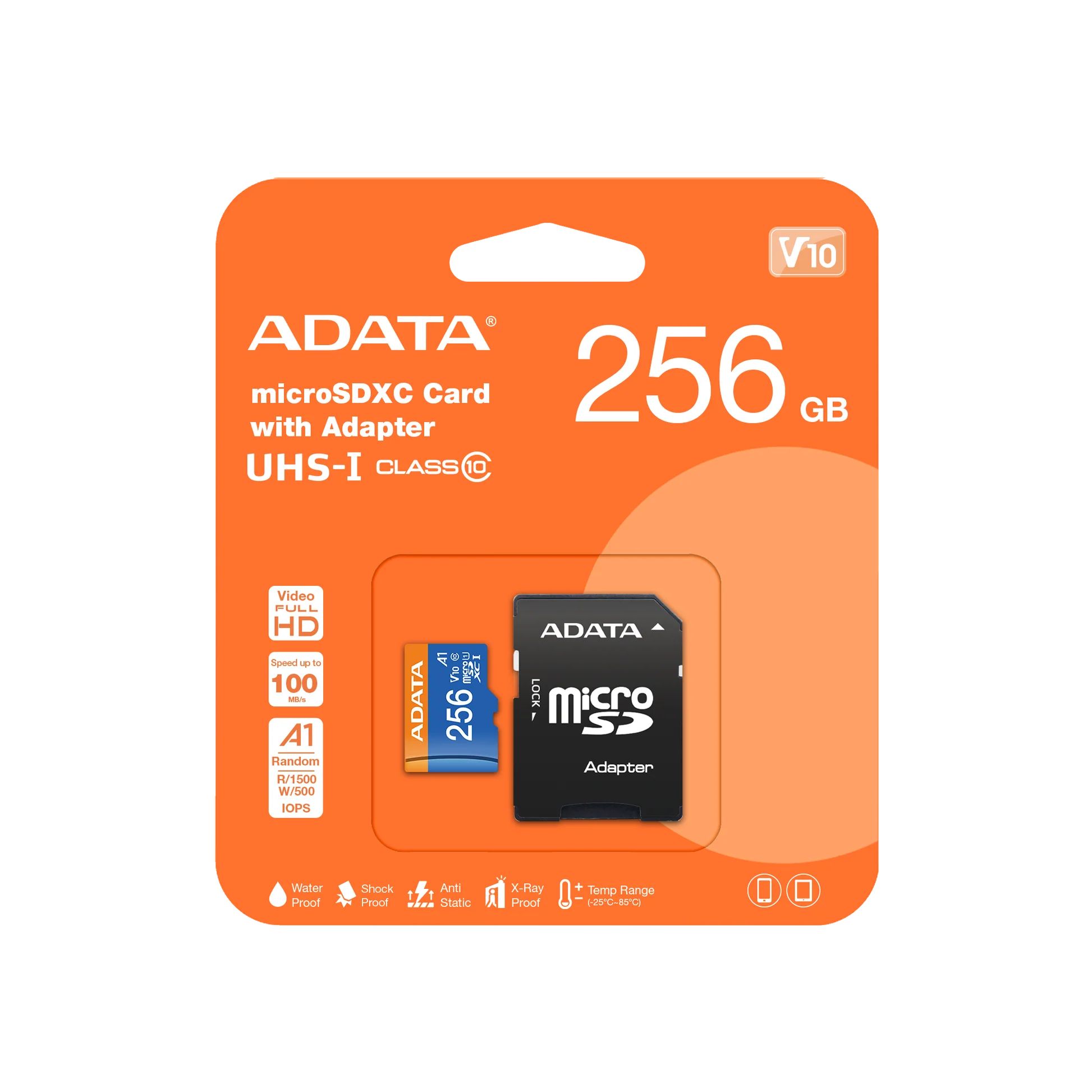 ADATA 256GB microSDXC UHS-I Memory Card with Adapter in iosbd