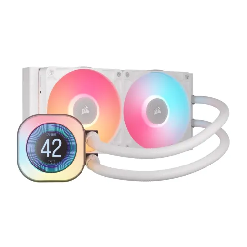Corsair iCUE LINK TITAN 240 RX LCD 240mm RGB Liquid CPU Cooler White