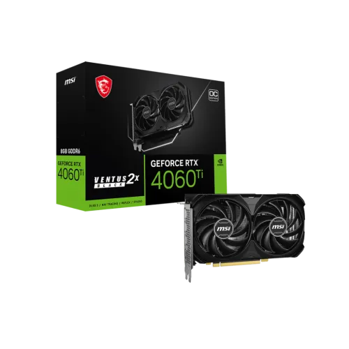 MSI GeForce RTX 4060 Ti 8G VENTUS 2X BLACK E1 OC 8GB GDDR6 Graphics Card